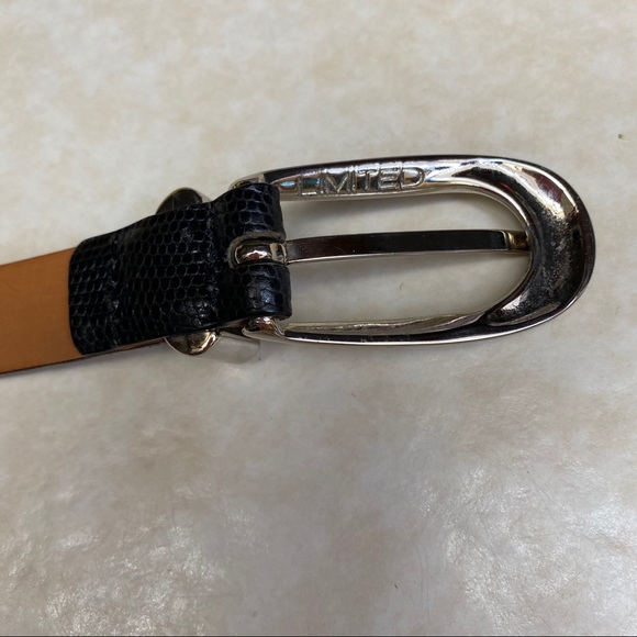 The Limited Black Leather Reptile Embossed belt - Picture 5 of 7